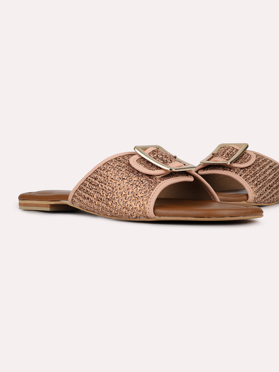 Women Peach Casual Open Toe Flat Sandal