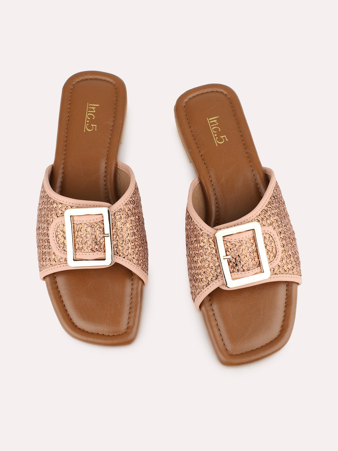 Women Peach Casual Open Toe Flat Sandal