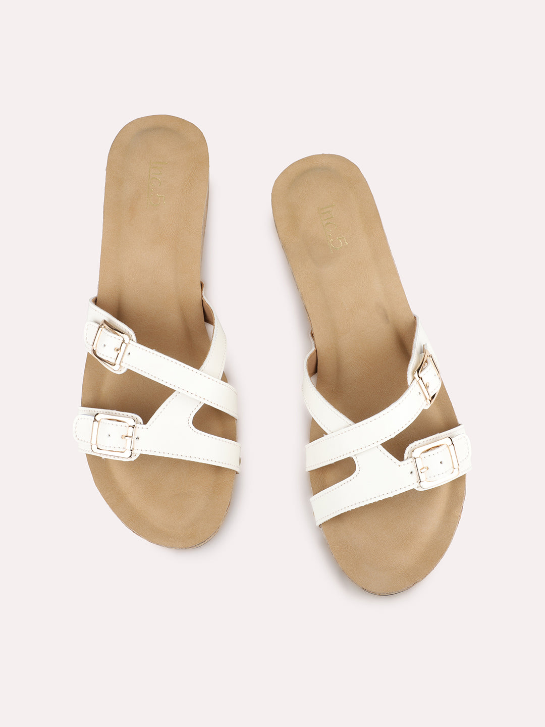 Women White Casual Open Toe Wedge Heel Sandal