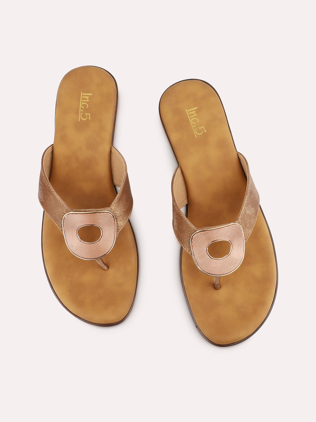 Women Tan Casual T Strap Block Heels