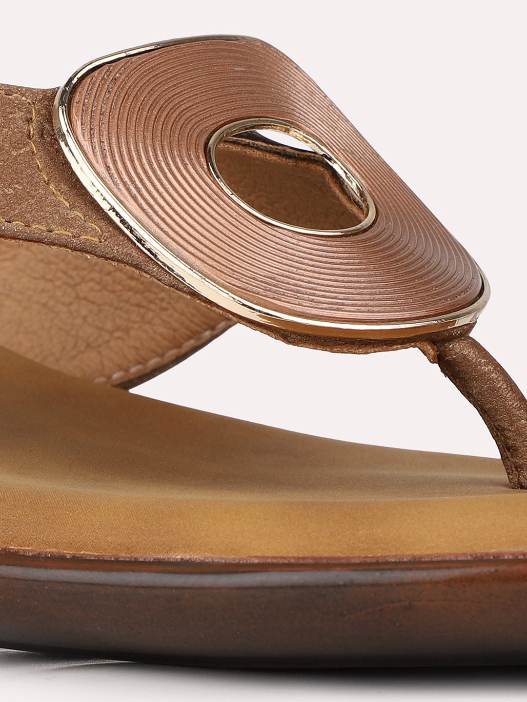 Women Tan Casual T Strap Block Heels