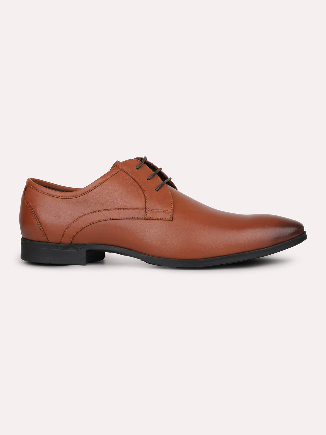 Mens Tan Solid Pointed Toe Formal Shoes