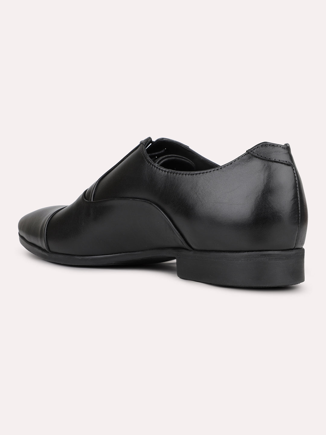 Mens Black Solid Pointed Toe Formal Shoes