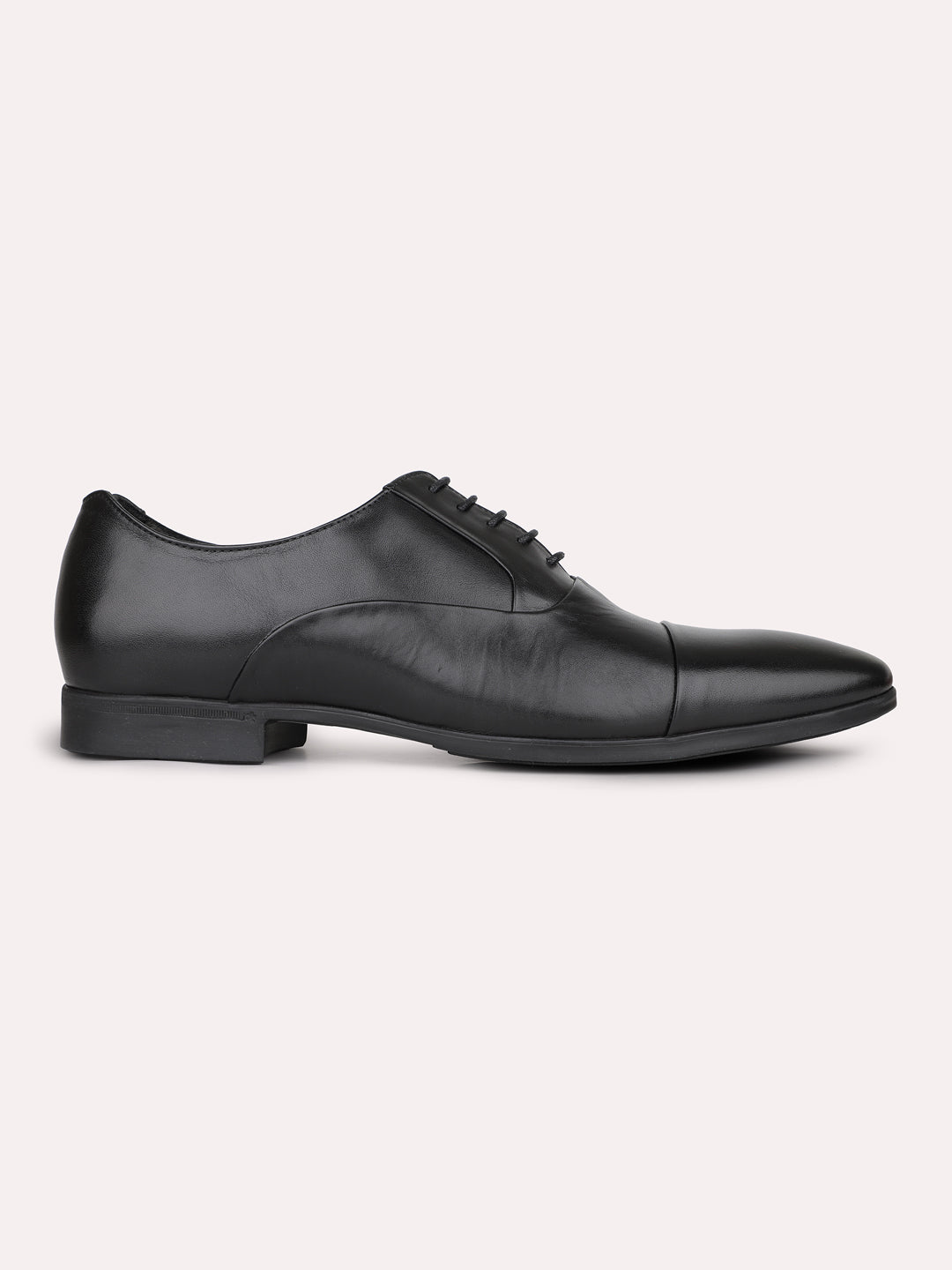 Mens Black Solid Pointed Toe Formal Shoes