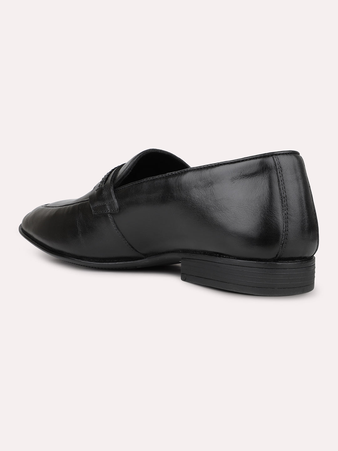 Mens Black Solid Pointed Toe Formal Shoes