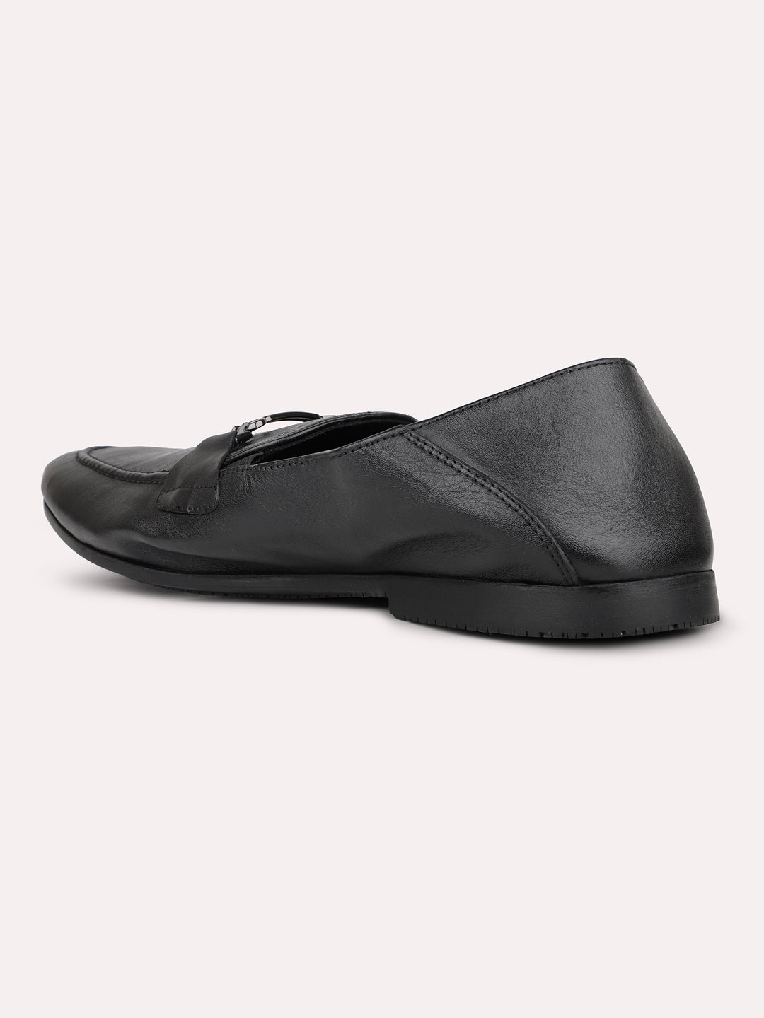 Mens Black Solid Pointed Toe Formal Shoes