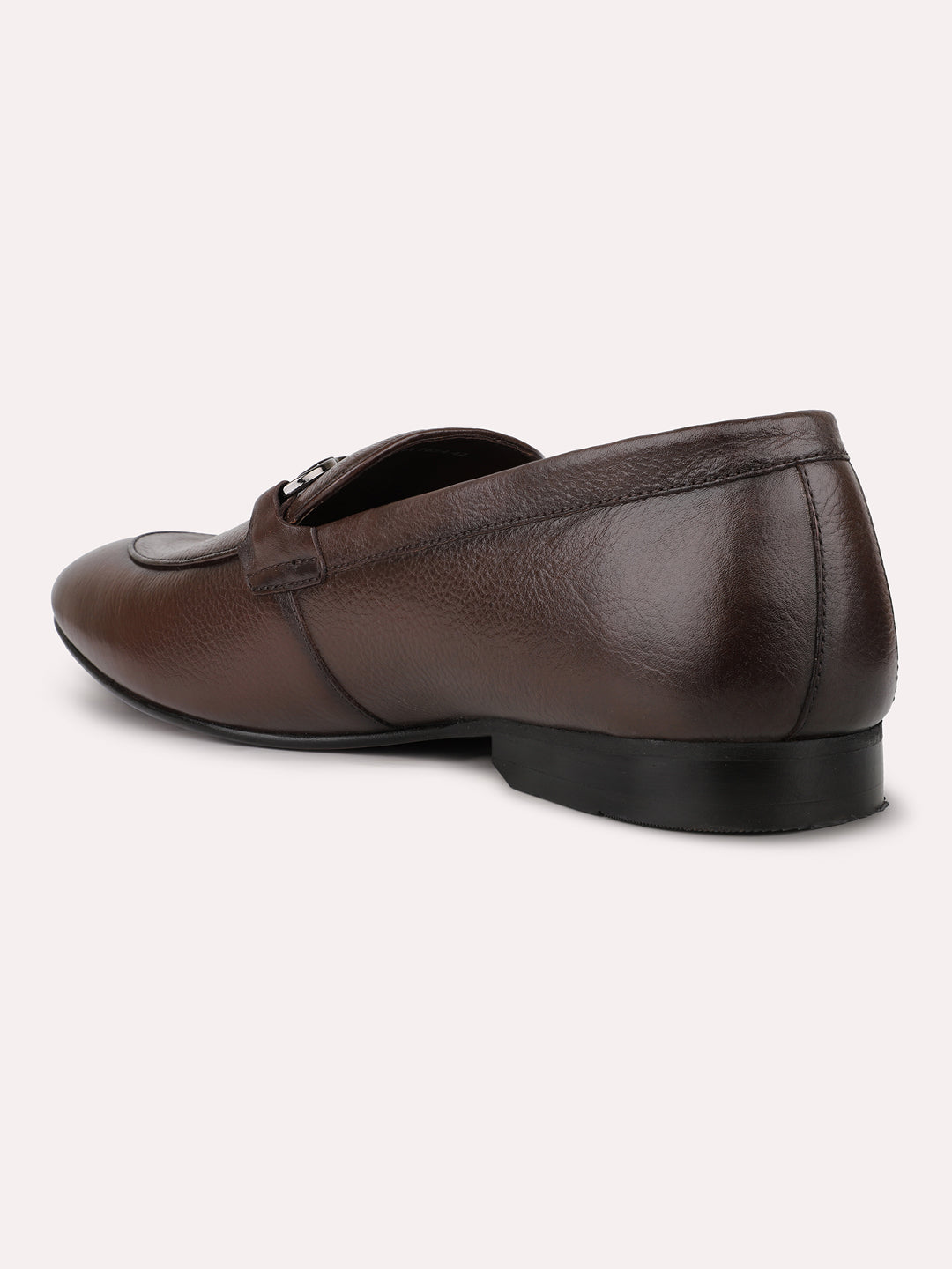 Mens Brown Solid Pointed Toe Formal Shoes