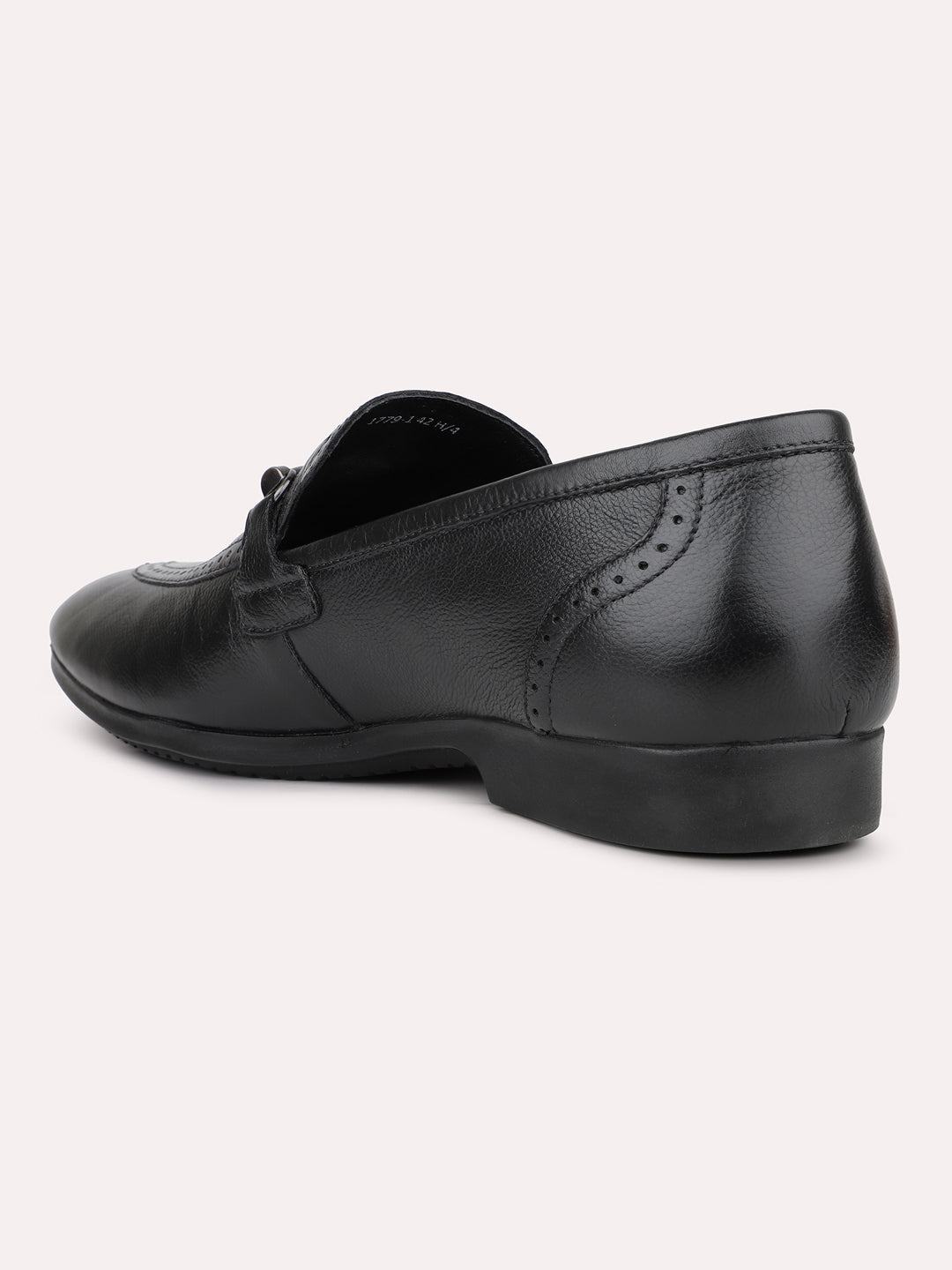 Mens Black Solid Pointed Toe Formal Shoes