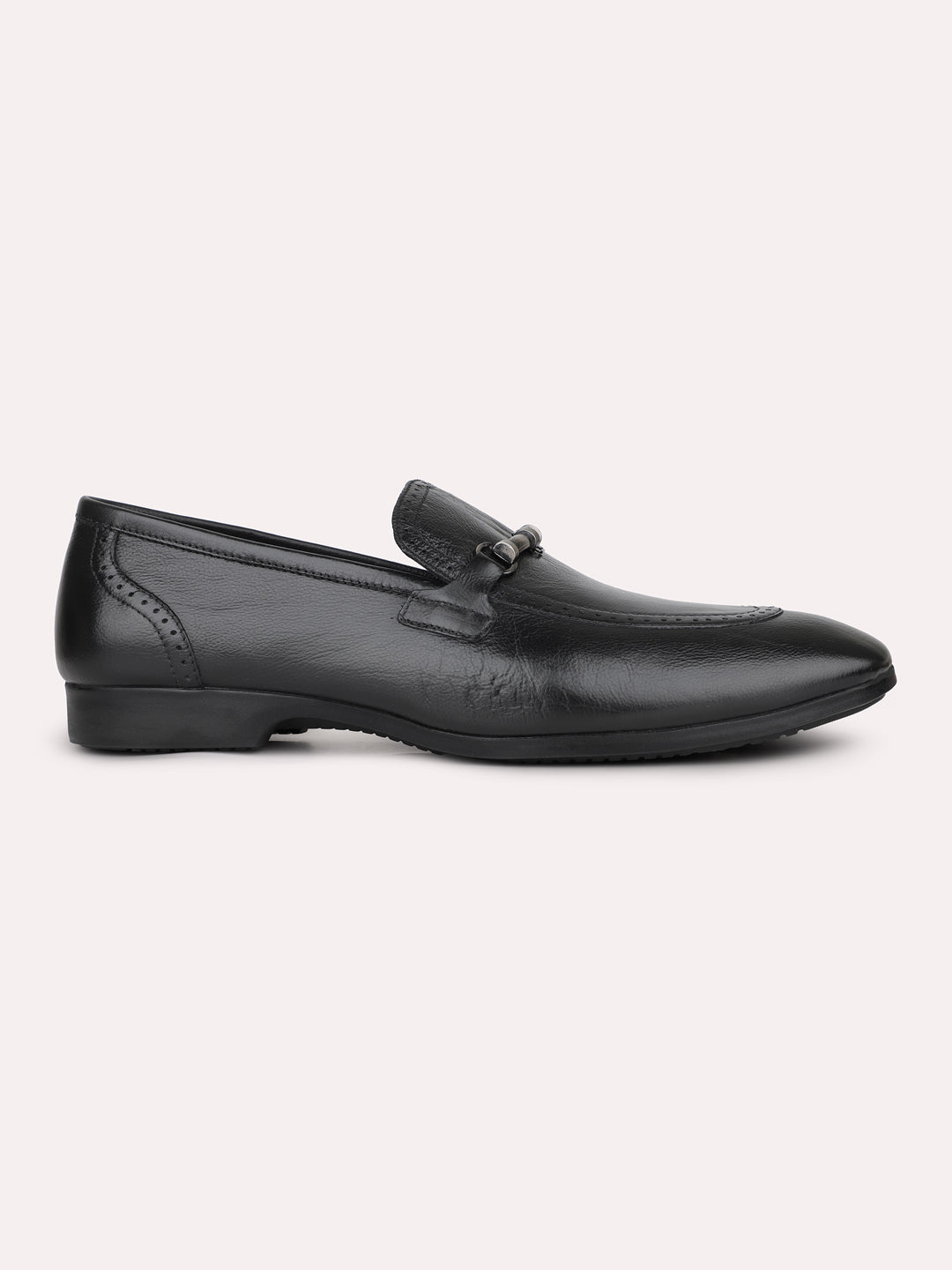 Mens Black Solid Pointed Toe Formal Shoes