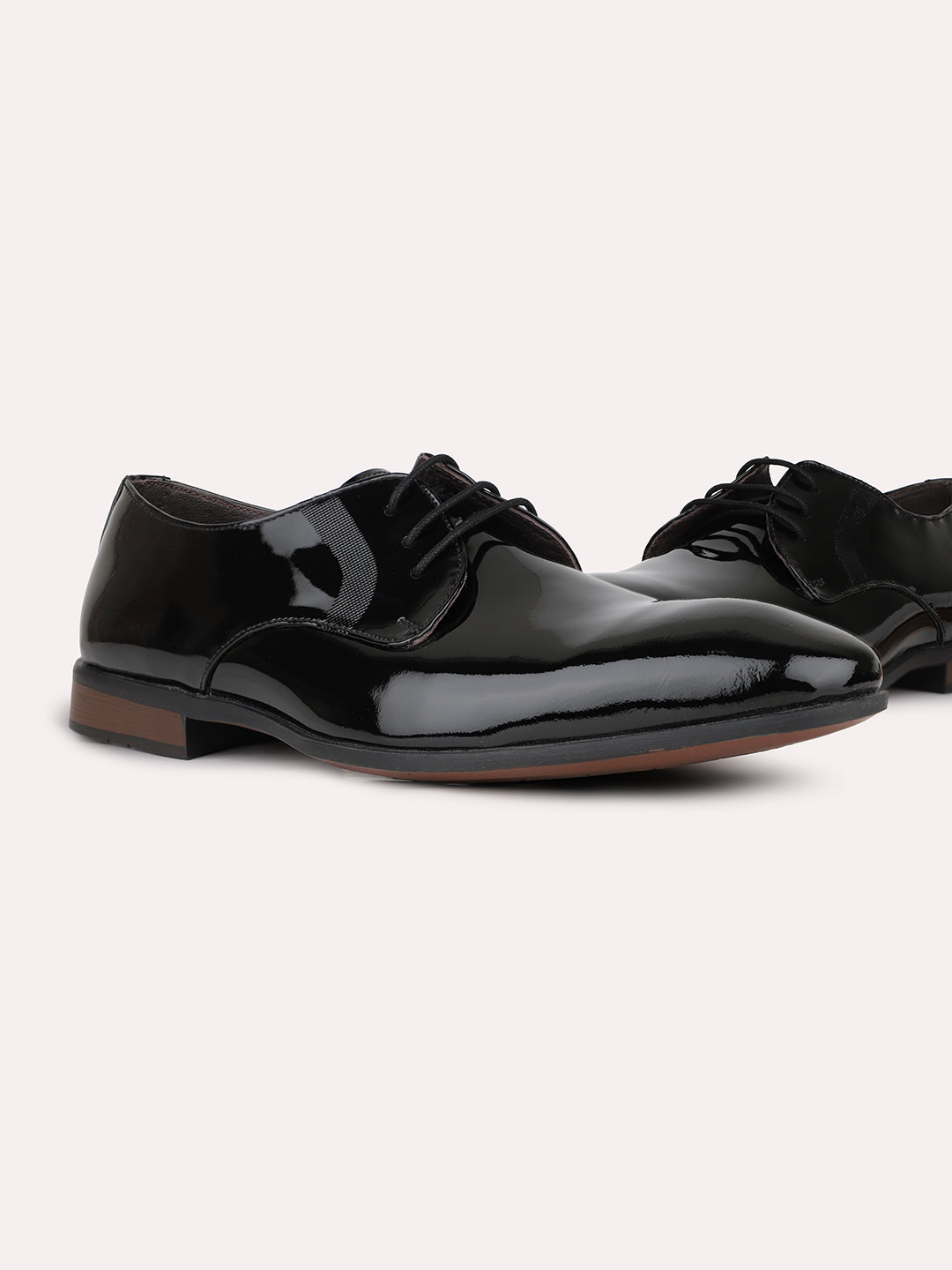 Mens Black Solid Round Toe Formal Shoes