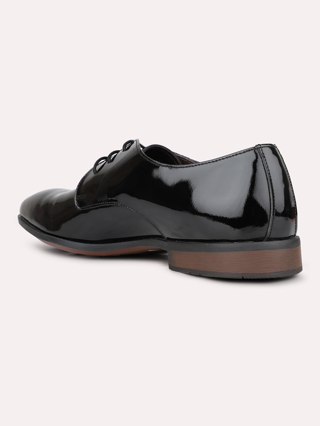 Mens Black Solid Round Toe Formal Shoes