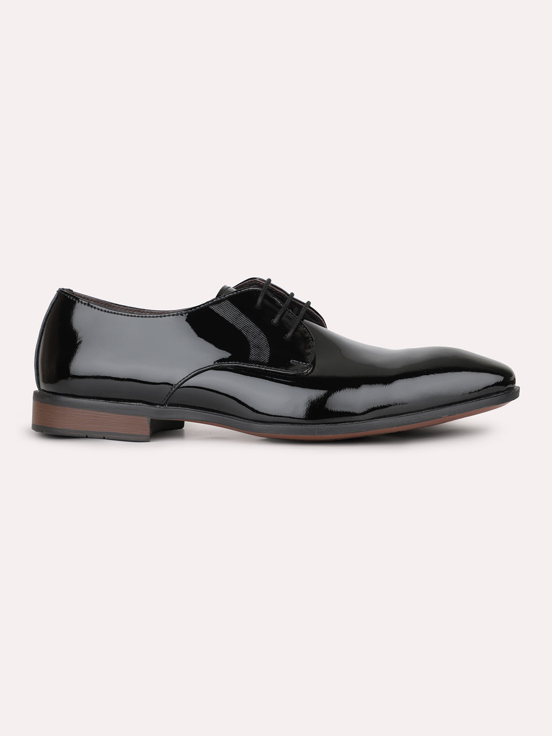 Mens Black Solid Round Toe Formal Shoes