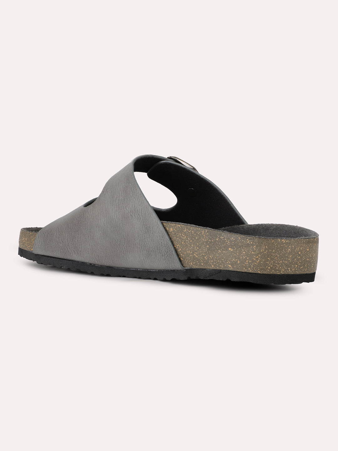 Womens Grey Casual Solid Round Toe Slip-On