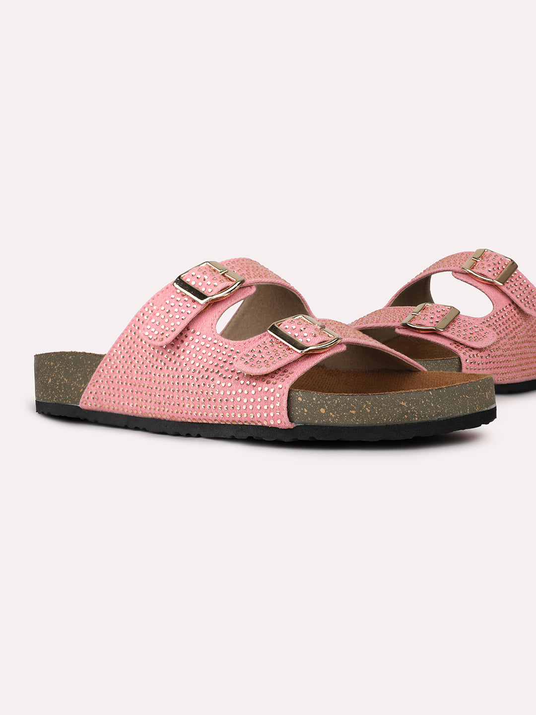 Womens Pink Casual Solid Round Toe Slip-On