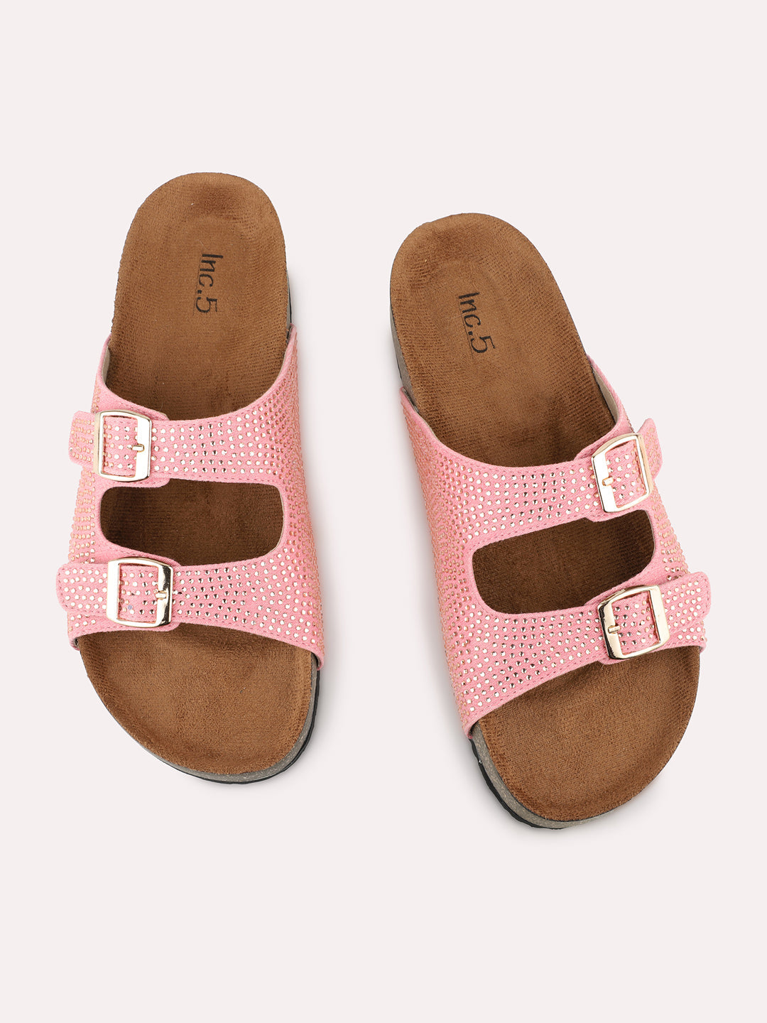 Womens Pink Casual Solid Round Toe Slip-On