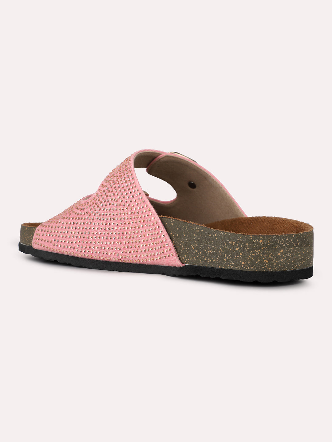 Womens Pink Casual Solid Round Toe Slip-On