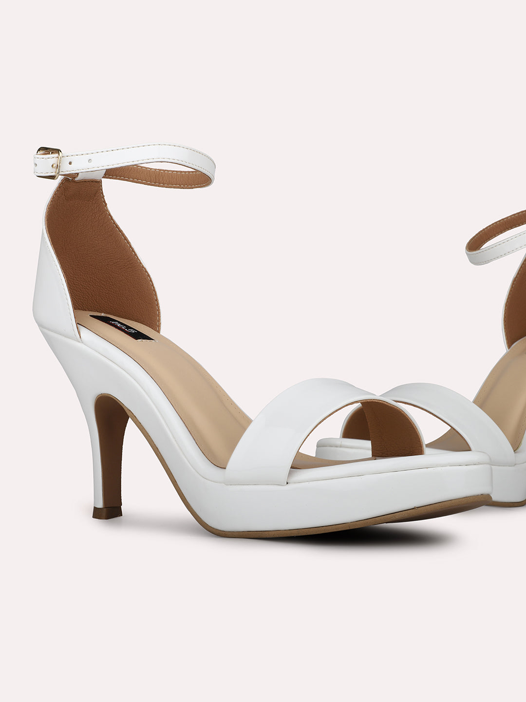 Women White Casual Open Toe High Heel Sandal