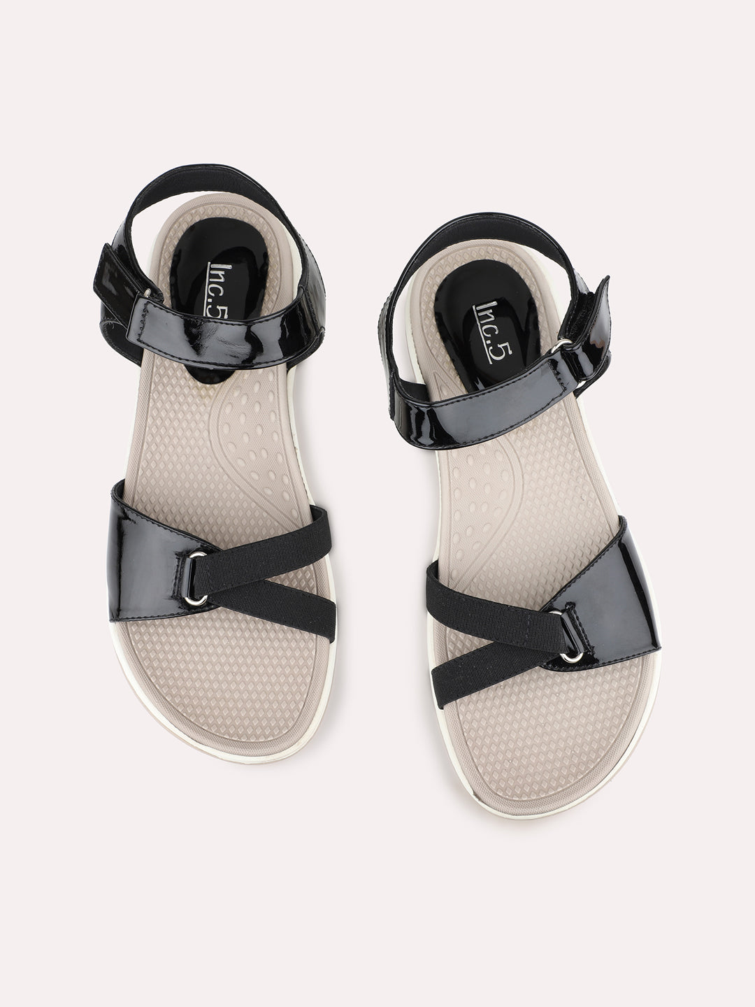 Women Black Casual Open Toe Flat Sandal