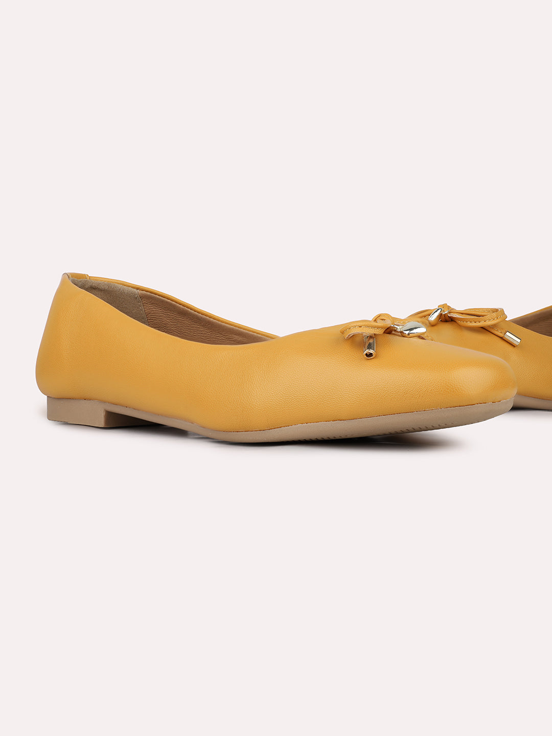 Women Mustard Casual Pointed Toe Flat Sandal