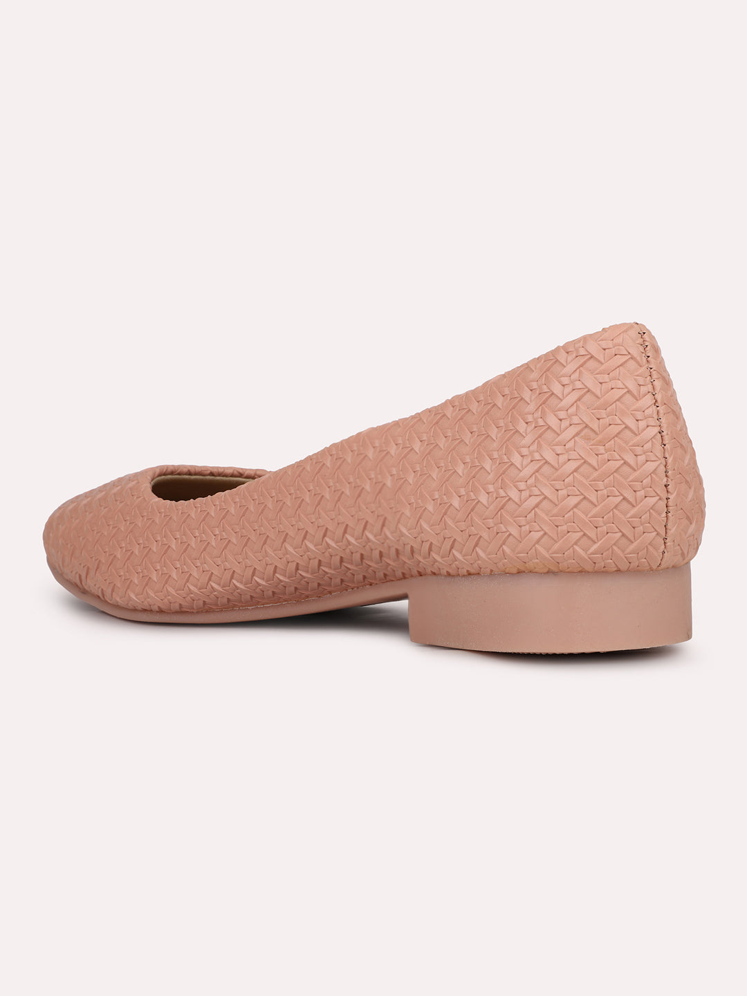 Womens Peach Casual Solid Pointed Toe Ballerinas