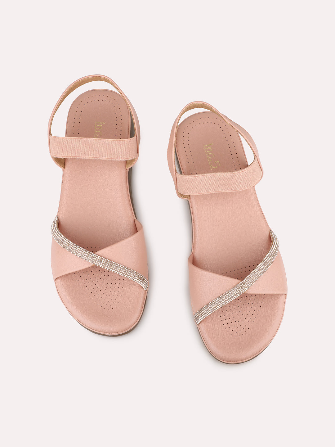 Women Peach Casual Open Toe Flat Sandal