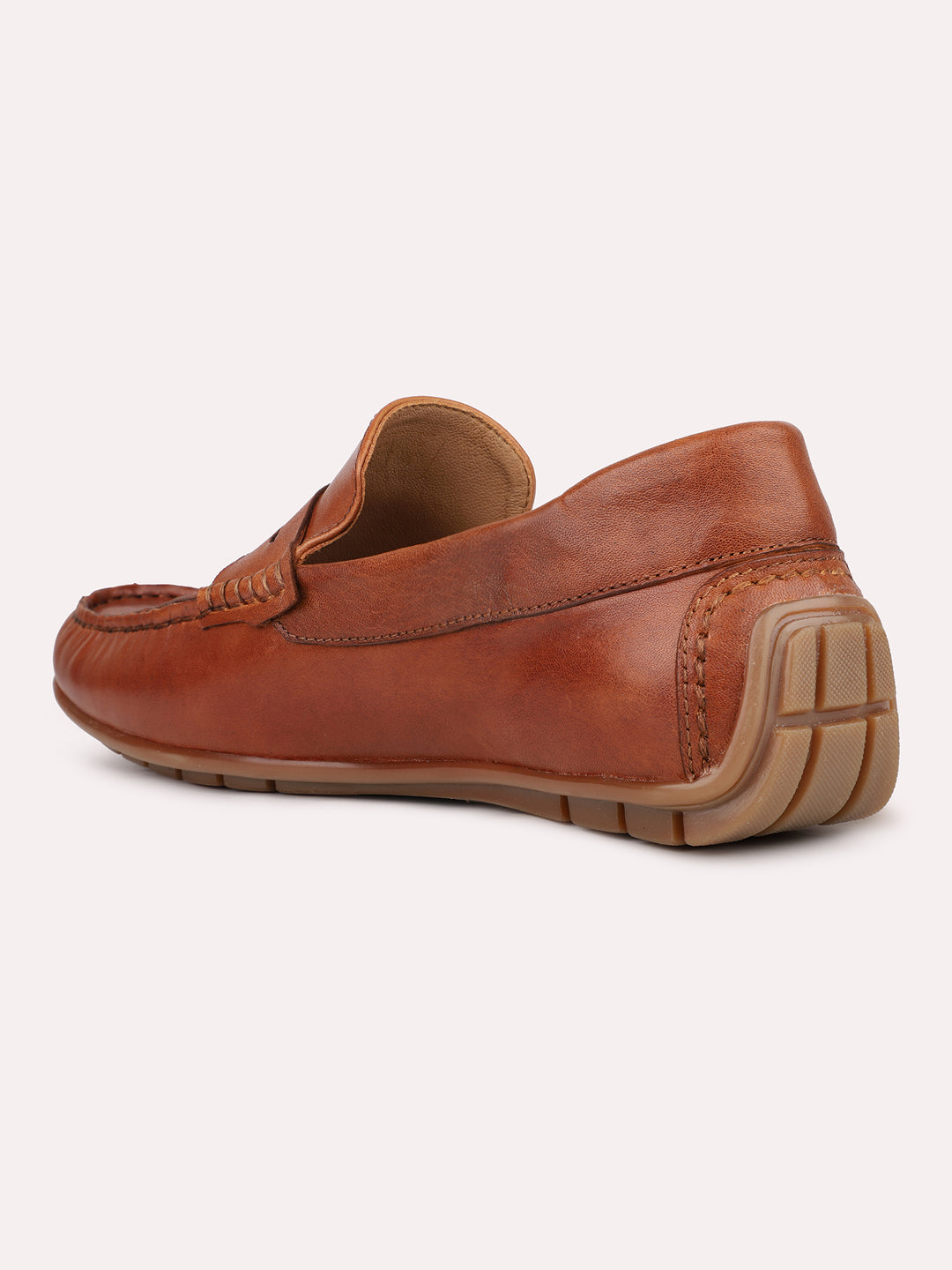 Mens Tan Solid Round Toe Casual Shoes