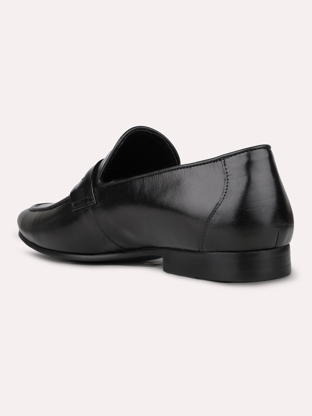 Mens Black Solid Pointed Toe Formal Shoes