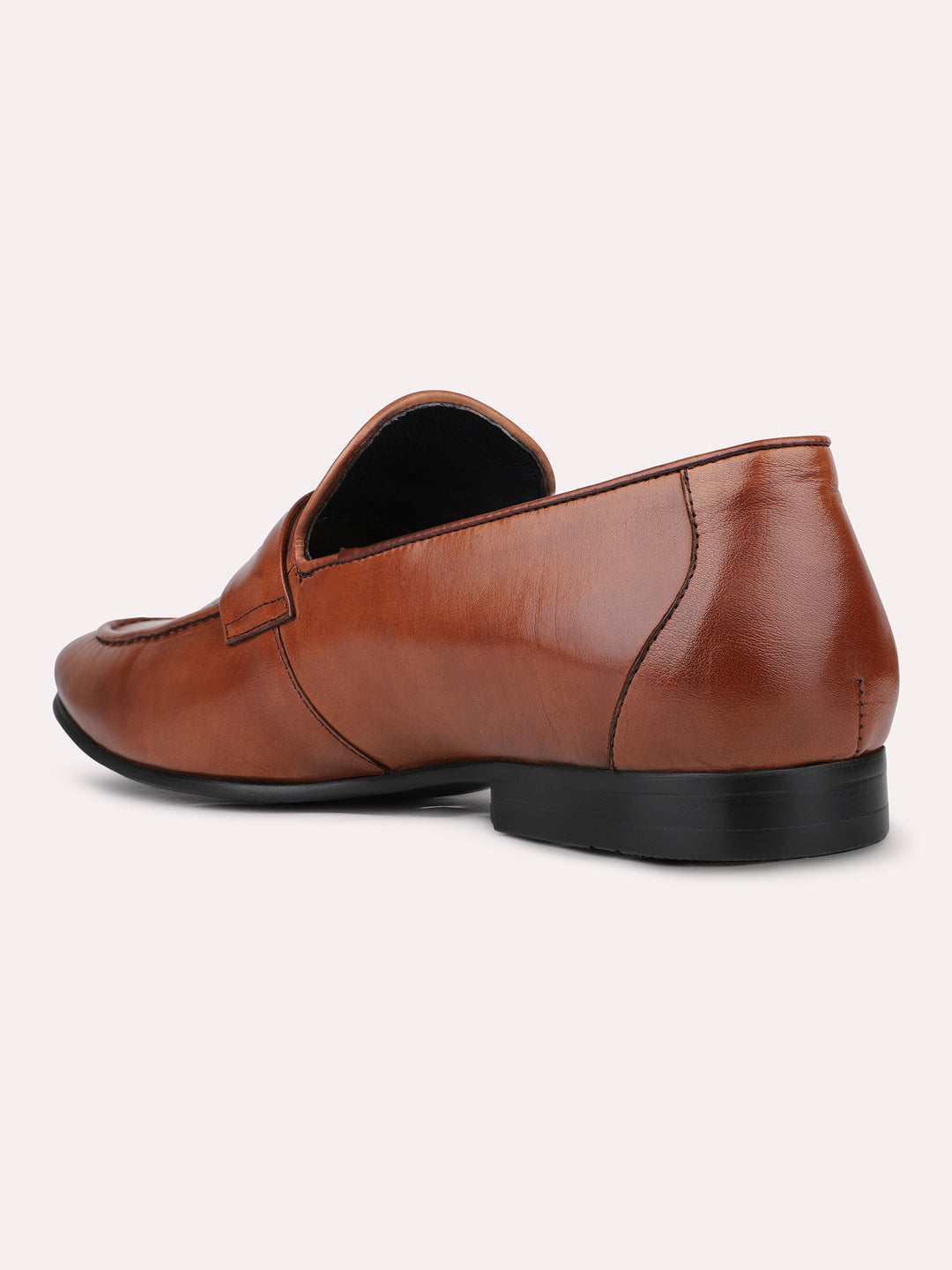 Mens Brown Solid Pointed Toe Formal Shoes