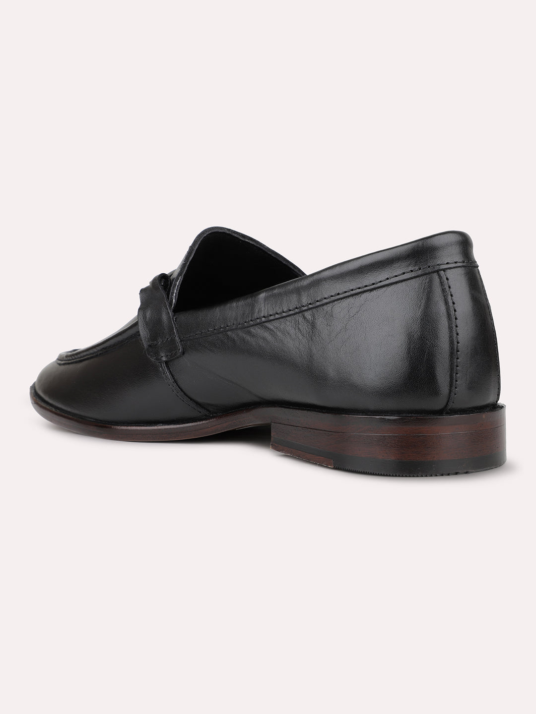 Mens Black Solid Pointed Toe Formal Shoes