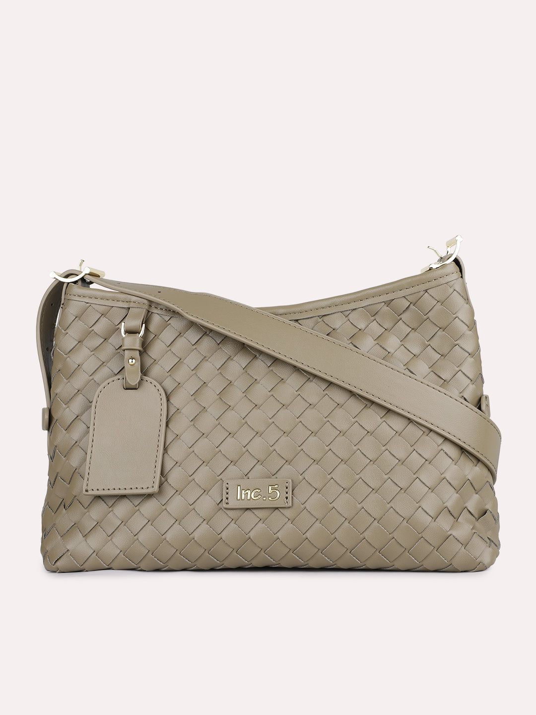 Women Casual Green Solid Shoulder Bag With Zipper