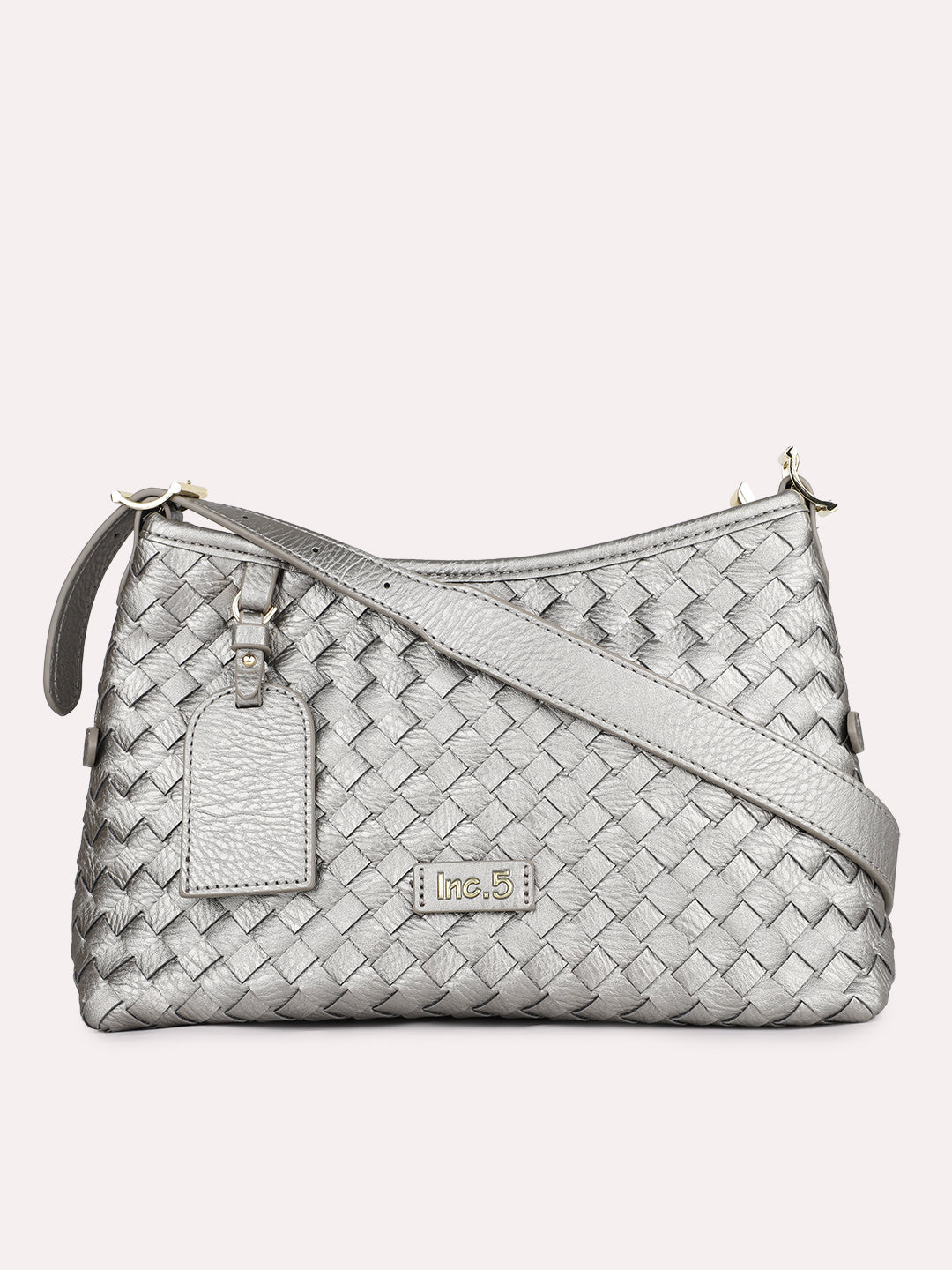 Women Casual Grey Textured Shoulder Bag