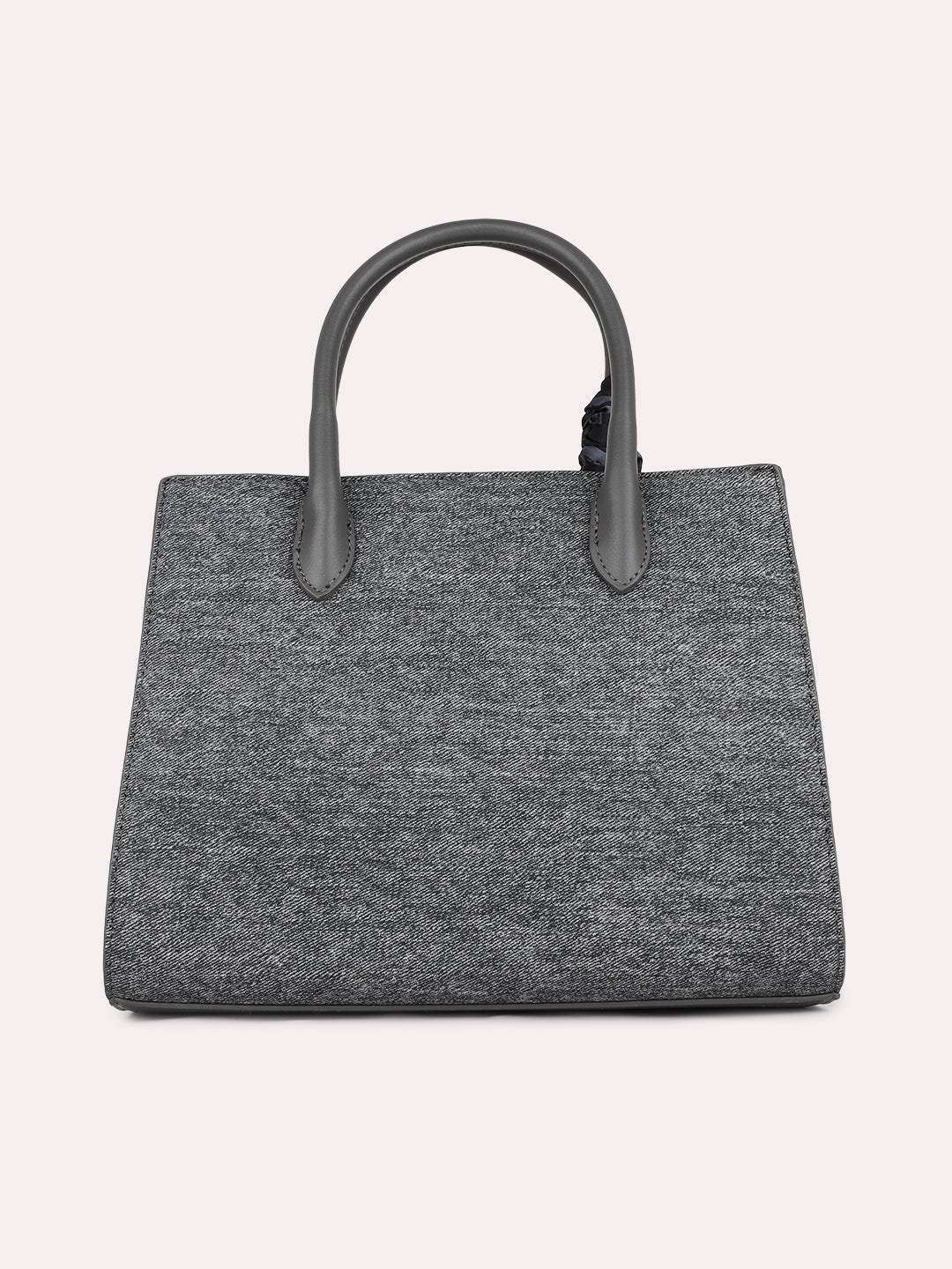 Women Casual Grey Textured Handbag With Zipper