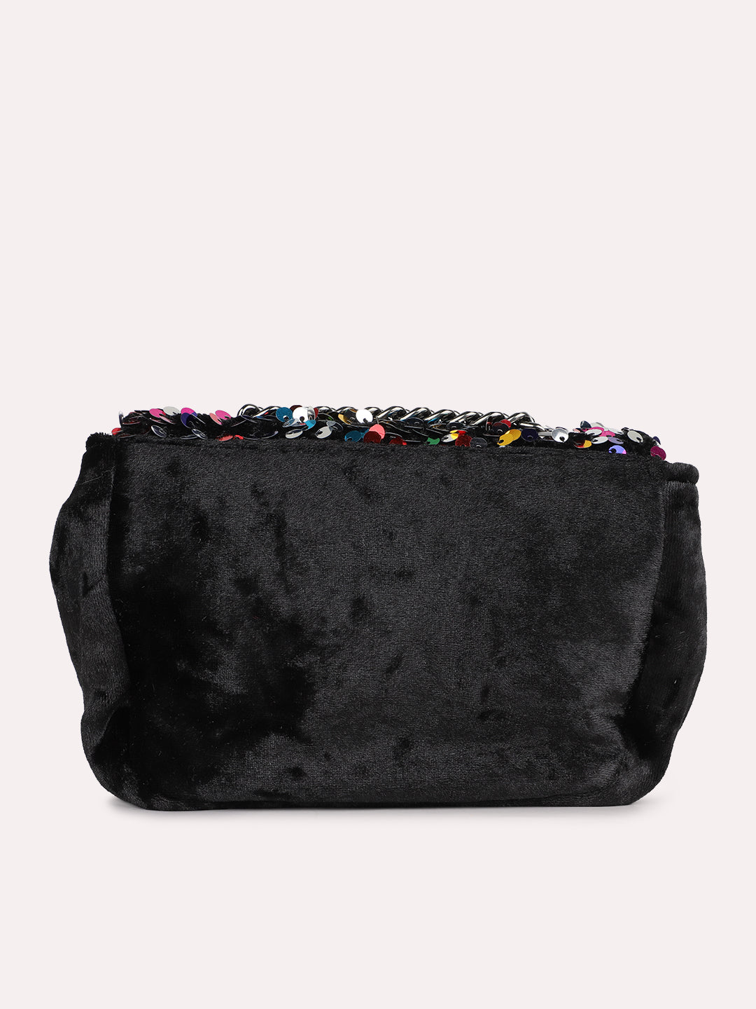 Women Ethnic Black Embellished Sling Bag With Twist Lock
