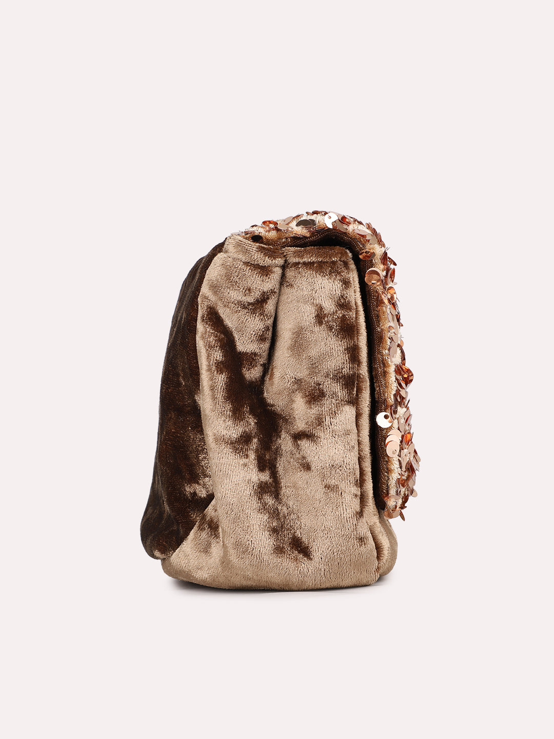 Buy Now Women Rose Gold Embellished Sling Bag - Main Image