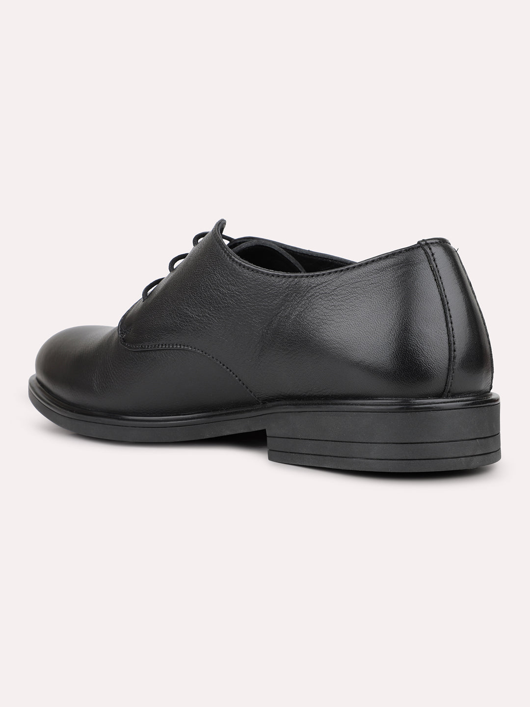 Mens Black Solid Round Toe Formal Shoes