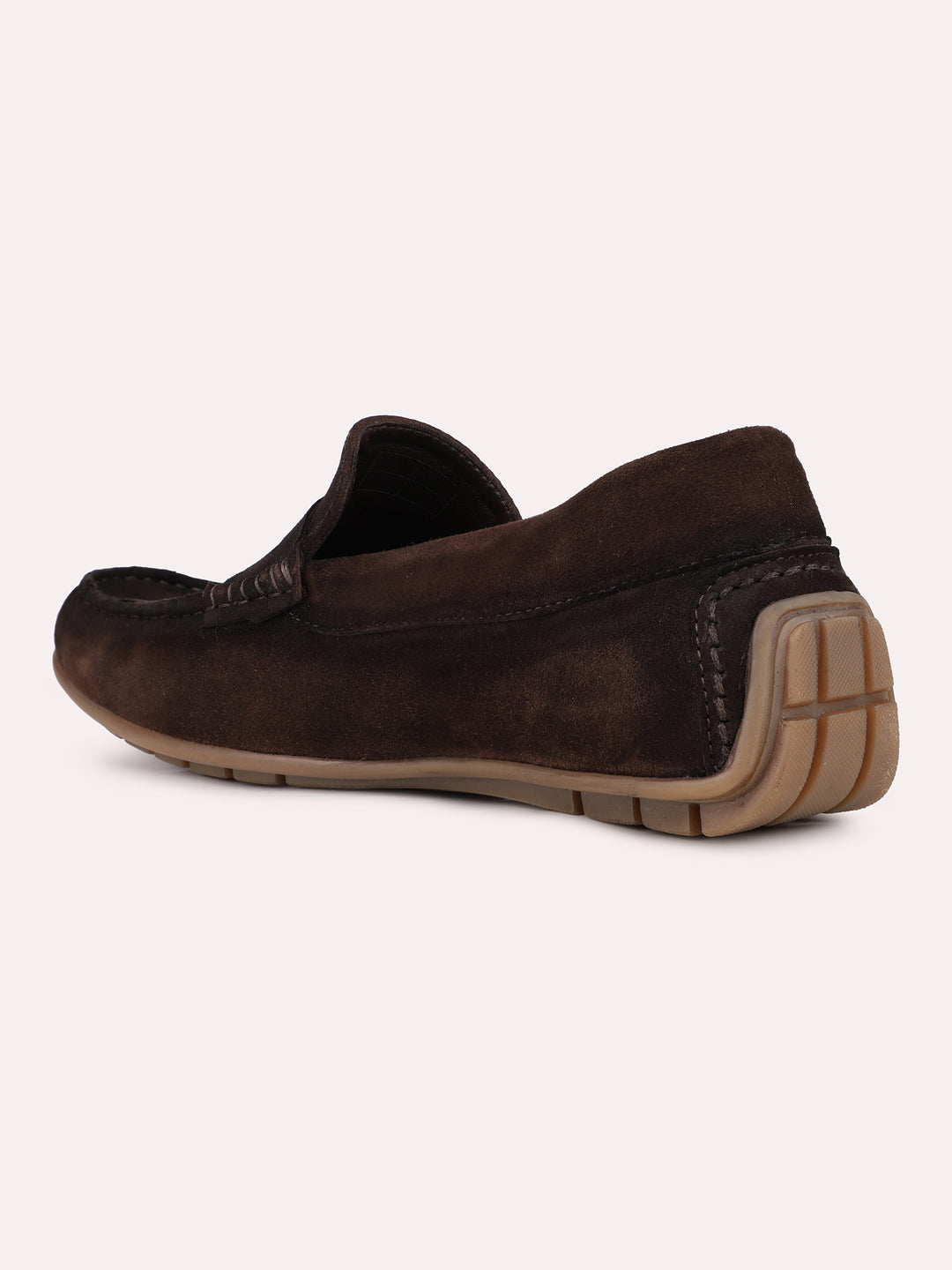 Mens Coffee Brown Solid Round Toe Casual Shoes