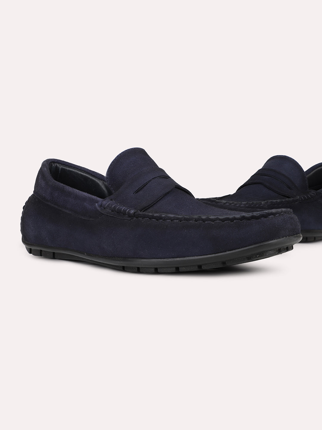 Mens Navy Solid Round Toe Casual Shoes