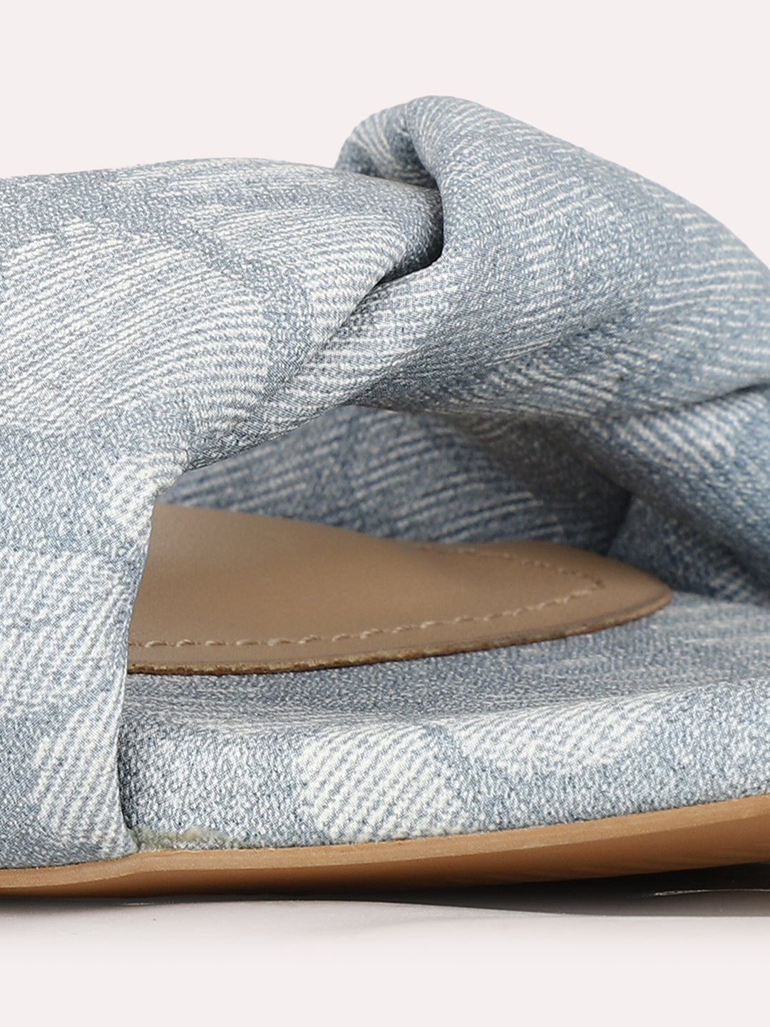 Womens Grey Party Wear Printed Toe Square Toe Block Heel Sandals