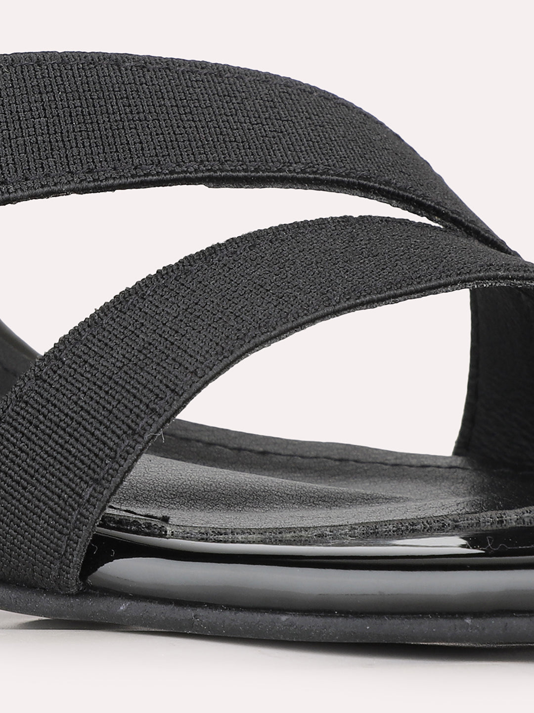 Womens Black Party Wear Solid Square Toe Block Heels