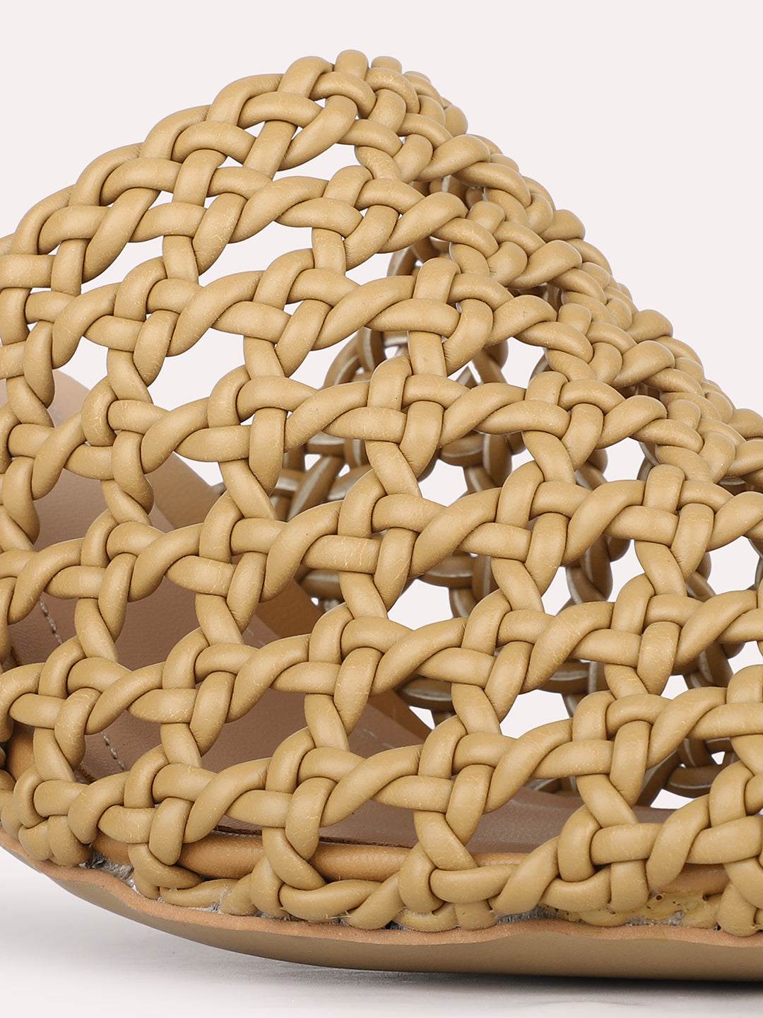 Womens Beige Party Wear Solid Pointed Toe Kitten Heel Sandals