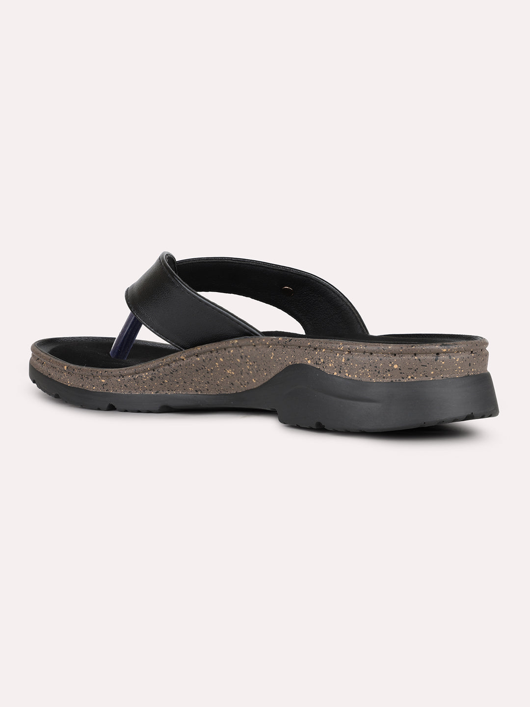 Womens Black Casual Solid T-Strap Flats