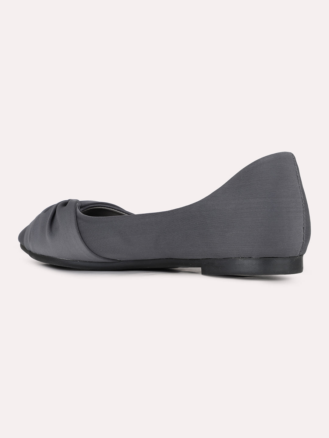 Womens Grey Party Wear Solid Pointed Toe Ballerinas