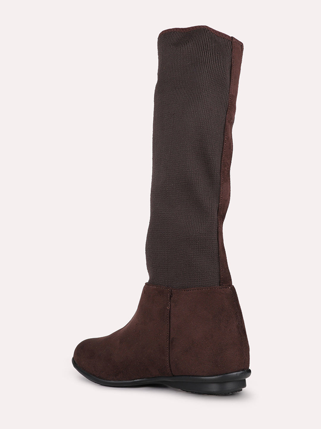 Womens Brown Party Wear Solid Round Toe Ankle Boots