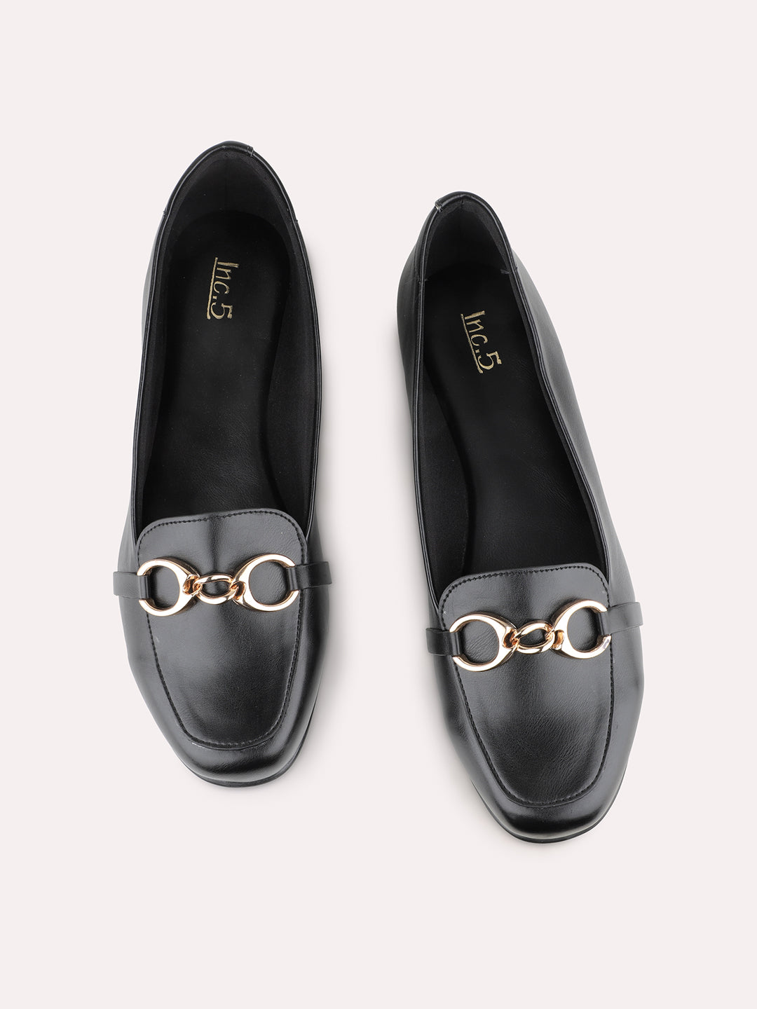 Womens Black Casual Solid Round Toe Ballerinas