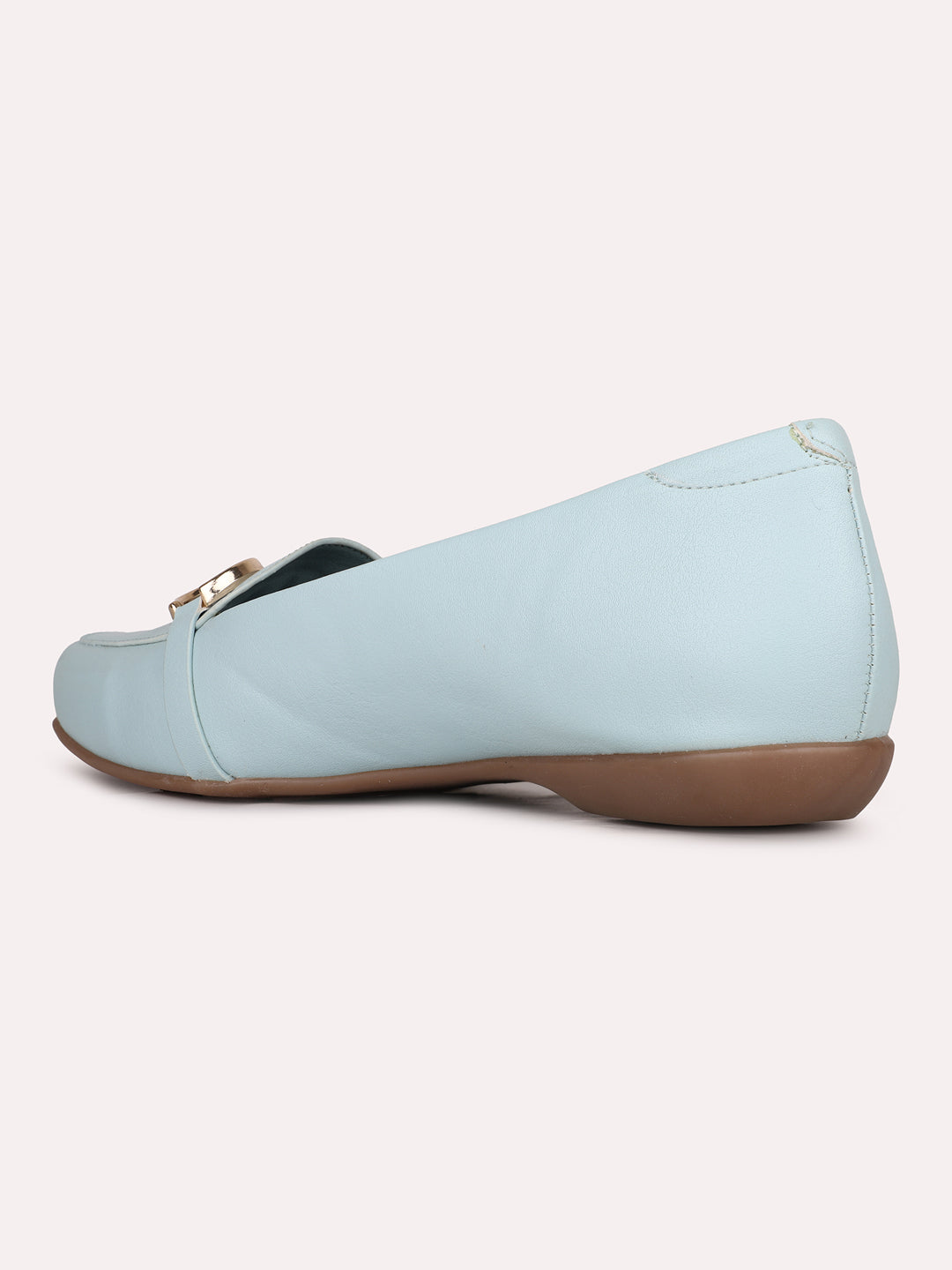 Womens Blue Casual Solid Round Toe Ballerinas