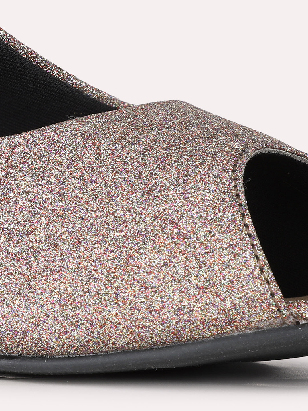 Womens Bronze Party Wear Solid Round Toe Kitten Heel Pumps