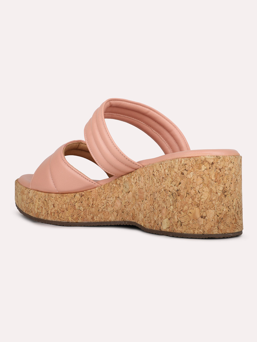 Womens Peach Casual Solid Open Toe Heels