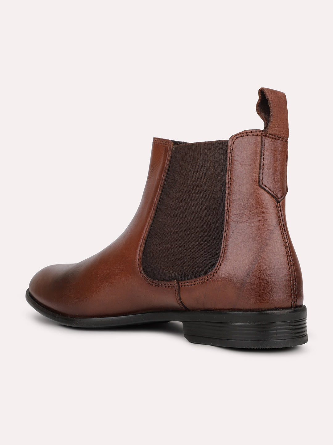 Mens Brown Solid Pointed Toe Boots