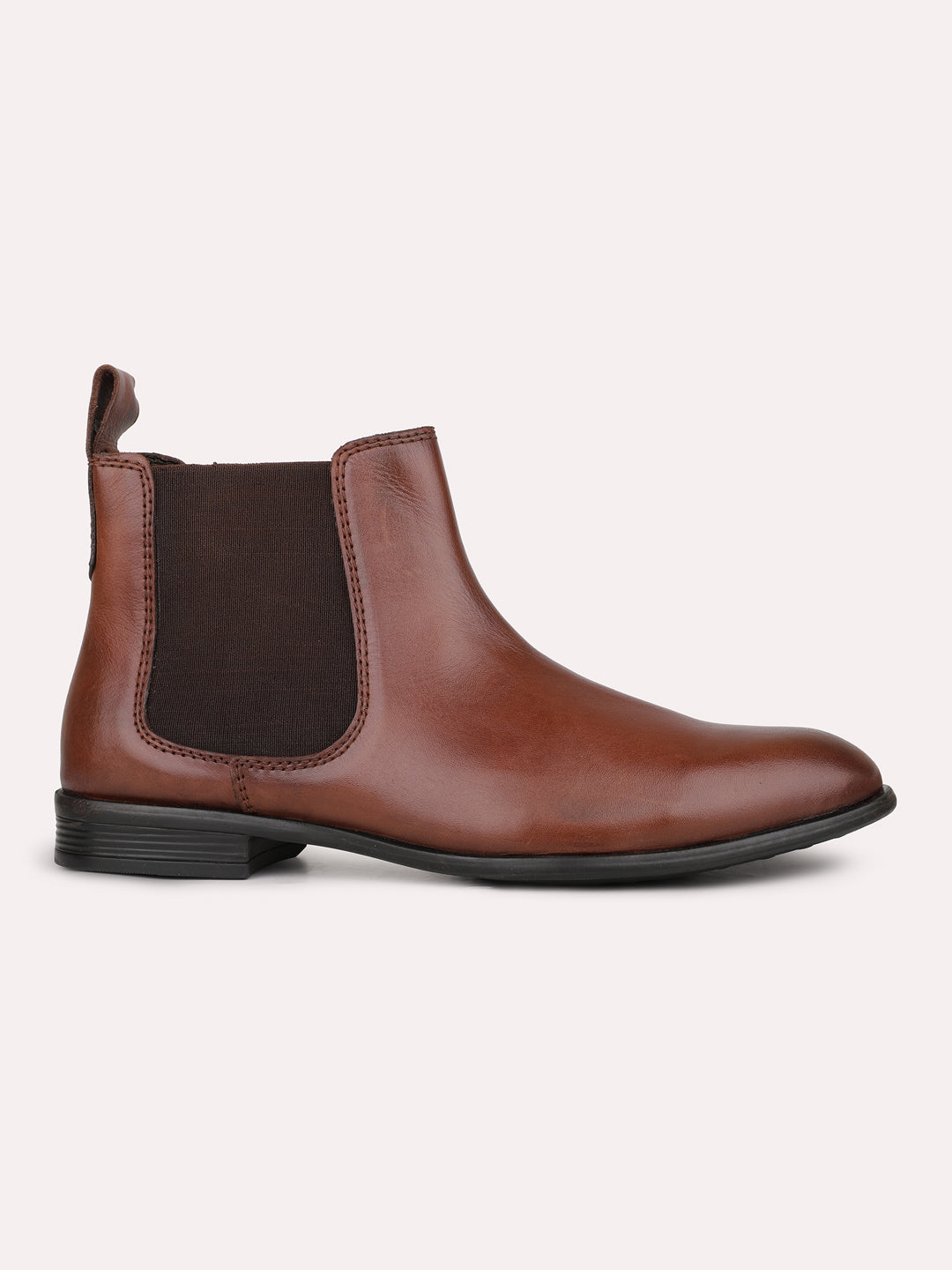 Mens Brown Solid Pointed Toe Boots