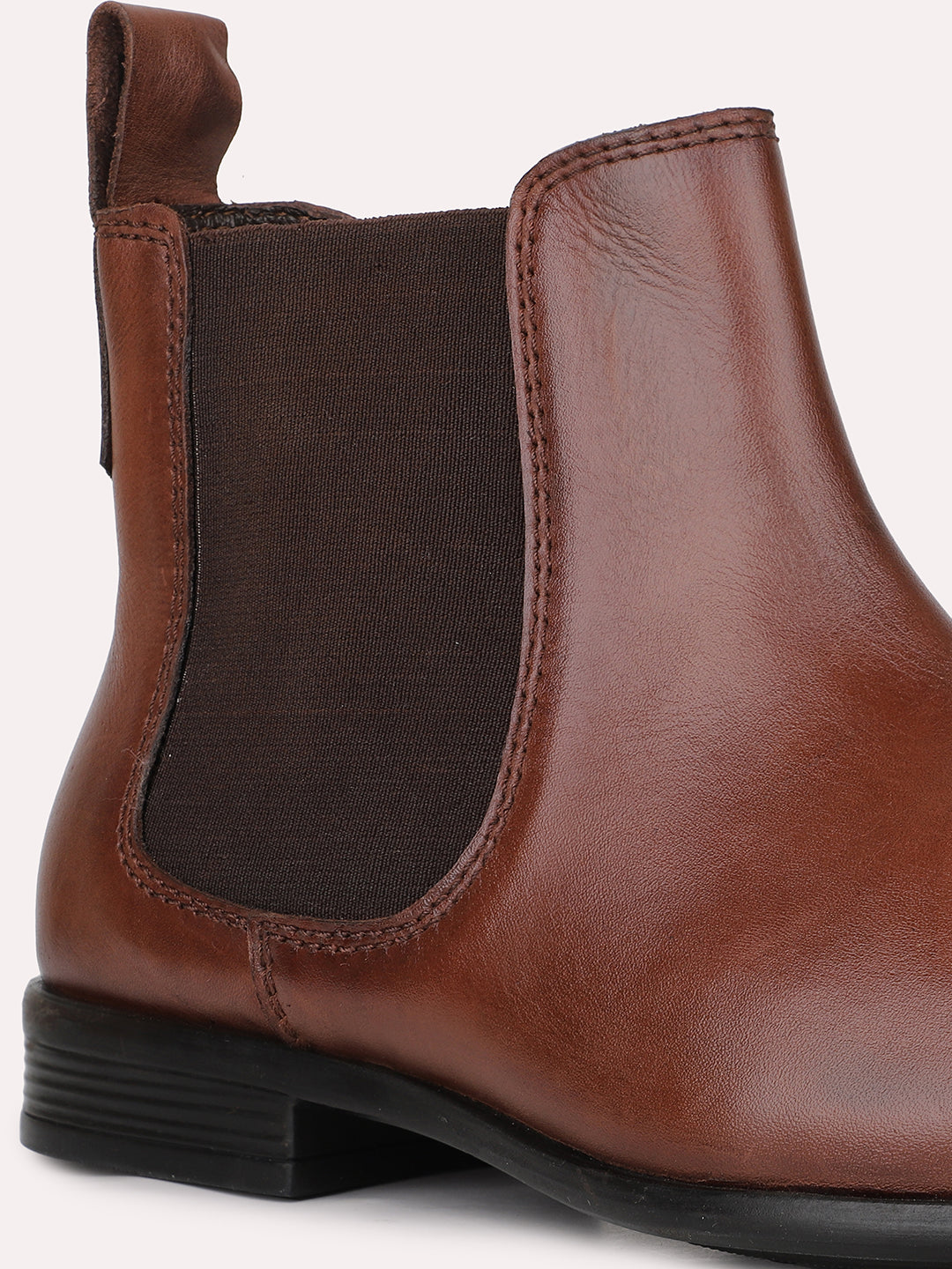 Mens Brown Solid Pointed Toe Boots